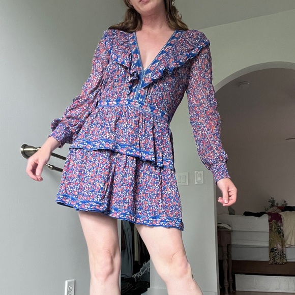 Saylor tiered blue mini dress - Picture 3 of 11